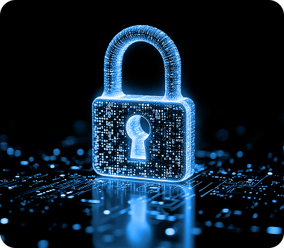 Glowing digital padlock